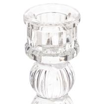 Artikel Transparent ljusstake, klassisk design, bordsdekoration, 12 cm, 2 stycken