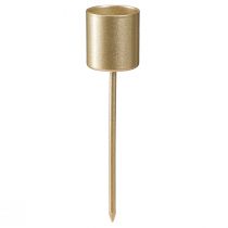 Artikel Stickljusstake matt guld ljusstake för pluggning 11cm 16 stycken