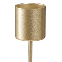 Artikel Ljusstakar i matt guld, för insättning, Ø24 mm, 11 cm, 16 stycken