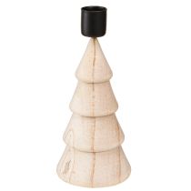 Artikel Ljusstake i trä, julgransdekoration, naturlig, H16cm, 2 st