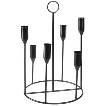 Artikel Metallljushållare för 6 ljus, svart, Ø20 cm, H31 cm
