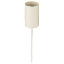 Artikel Metallljusstake på pinne, beige, H11cm, 4 stycken