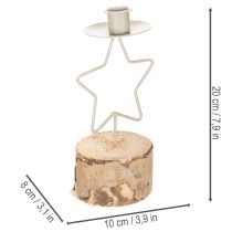 Artikel Stjärnformad ljushållare med träbas för ett 20 cm ljus