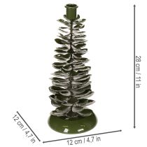 Artikel Ljusstake julgran grön metalldekoration 28cm