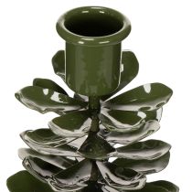 Artikel Ljusstake julgran grön metalldekoration 28cm