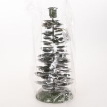 Artikel Ljusstake julgran grön metalldekoration 28cm