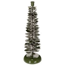 Artikel Ljusstake i julgransdesign, grön metall, 45 cm