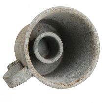 Artikel Avsmalnande ljusstake vintage kopp metallgrå Ø7cm H6cm 2st