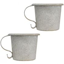 Artikel Avsmalnande ljusstake vintage kopp metallgrå Ø7cm H6cm 2st