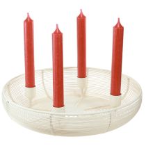 Artikel Ljushållare för 4 ljus, ljusskål krämfärgad Ø29cm