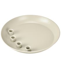 Artikel Konisk ljushållare för 4 ljus, ljusskål, grå metall, Ø30cm