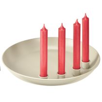 Artikel Konisk ljushållare för 4 ljus, ljusskål, grå metall, Ø30cm