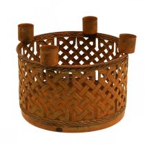 Ljushållare metall dekorativ metallkorg rost Ø16,5cm H12,5cm