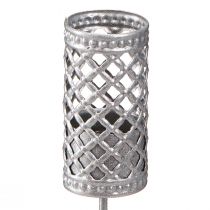 Artikel Ljusstakar, silvergrå, Ø22mm, H10cm, 4 st