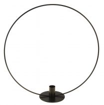 Artikel Ljusstake metall svart dekorativ ring för stående Ø35cm