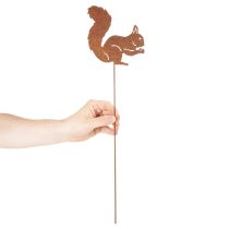 Artikel Trädgårdspåke ekorre rost dekorativ påke för rabatt och blomkruka 52cm 2 st