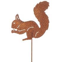 Artikel Trädgårdspåke ekorre rost dekorativ påke för rabatt och blomkruka 52cm 2 st
