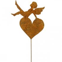 Trädgårdsstake Julängel hjärta patina dekoration 14,5cm