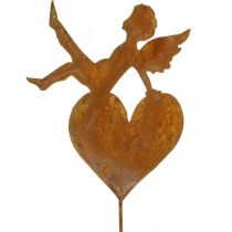 Trädgårdsstake Julängel hjärta patina dekoration 14,5cm