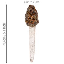 Artikel Konstgjord murkelsvamp dekorativ påle för krukor och bord, 13 cm, 2 stycken