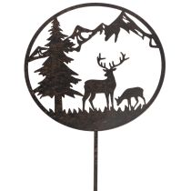 Artikel Dekorativ påle, skogsdjur, rådjur och tall, 100 cm
