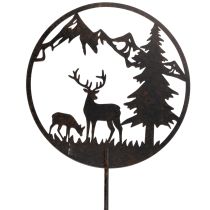 Artikel Dekorativ påle, skogsdjur, rådjur och tall, 100 cm