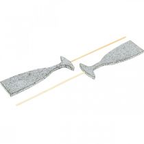 Artikel Nyårsdekoration champagneglas silver blomproppar 9cm 18 st