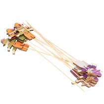 Artikel Träfågelskrämdekorationer, blandade färger, 30 cm, 12 bitar