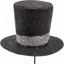 Artikel Nyårsafton dekoration cylinderhatt dekorativ plugg glitter 5cm 12 st