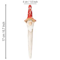Artikel Dvärgfigur att klistra in, med långt skägg och svamphatt, dekoration, 17 cm, 2 stycken
