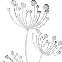 Vårdekoration, deco plug flower shabby chic vit, silver L87cm B18cm