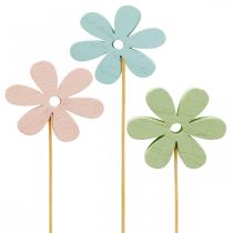 Blomplugg trä dekorativ plugg blomfärgad 6,5cm 12st