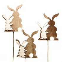 Blomplugg kanin dekorativ plugg trätråd 5,5x0,5x7cm 12 stycken