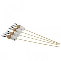 Artikel Blompinne Kanin Trä Påskhare Svart/Vit H34cm 4 st