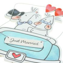 Dekorativt hängande &quot;Just Married&quot; 30cm x 17cm 2st
