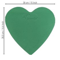 Artikel Blommigt skumhjärta 38×36,5 cm vått blommigt skum grönt 2 stycken