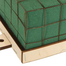 Artikel Blommigt skumtegelbas i trä Florette Eco 12×10 cm