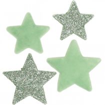 Artikel Scatter dekoration Julstjärnor scatter stars grön Ø4/5cm 40p