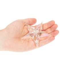Artikel Dekorativa stjärndekorationer, skimrande klar akryl, julgransdekorationer, 9 cm, 6 stycken