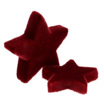 Artikel Juldekoration stjärnor bordeaux flockad bordsdekoration 4–5cm 40 st
