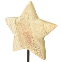 Artikel Stjärna av trä, stående bordsdekoration av naturlig trästjärna H42cm