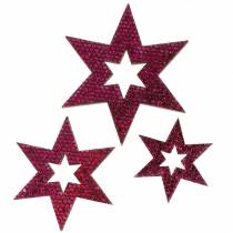 Artikel Scatter dekoration stjärna lila 3-5cm 48 st