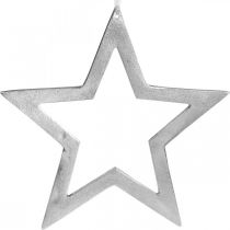Dekorativ stjärna för att hänga silverdörr i aluminium Ø28cm