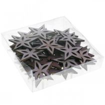 Artikel Deco wood stars lila julstjärnor självhäftande 4cm mix 36st