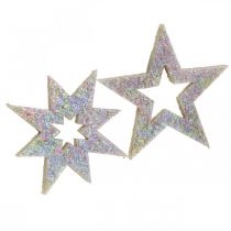 Artikel Dekorativa stjärnor för hantverk gult, brunt skumgummi 4cm 36st