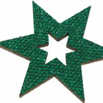 Artikel Spridd deco-stjärna grön 3-5 cm 48st