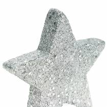 Artikel Spridda stjärnor med glitter Ø6,5cm silver 36st