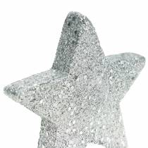 Artikel Scatter dekorationsstjärnor med glitter Ø6,5cm silver 36 st