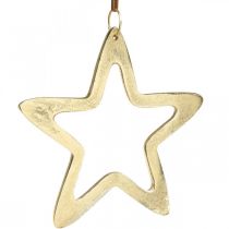 Artikel Julhänge, stjärndekoration till advent, dekorationsstjärna gyllene 14 × 14cm