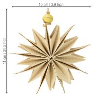 Artikel Pappersstjärnor, naturliga färger, Ø10 cm, 6 stycken